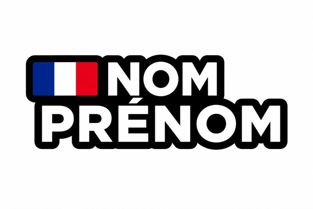 KIT 6 Stickers Nom Prénom Style 3